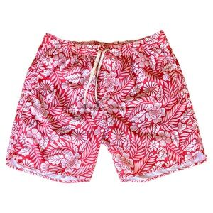 Fair Harbor swim Trunks Shorts Men’s‎ XXXL 3XL Red Hawaiian Floral 8" lined
